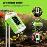 6-in-1 Soil PH Meter Fertility Temperature Humidity Light Tester 90° Rotatable LCD Backlight Soil Hygrometer for Garden Plant