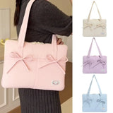 New 14inch Laptop Shoulder Bag Bowknot Large Capacity Tablet Sleeve Case Multifunctional Shockproof Laptop Handbag Travel