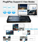 1080p 4K HDMI Multi-Viewer 4x1 KVM HDMI Quad Multiviewer 4 IN 1 OUT Seamless Switch Support 4 Laptop PC Share Mouse and Keyboard