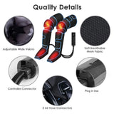 Air Compression Leg Massager with Heat - 6 Mode Recovery Boots for Muscle Relaxation, Lymphatic Drainage and Foot Fatigue Relief
