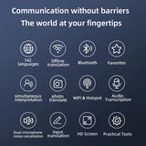 New Smart Accurate Voice Touch Screen Translator Support 142 Languages HD Camera Photo Offline Record TF Card Fast Translation