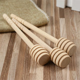 100pcs 15cm Wood Honey Dipper Stick Spoon Dip Drizzler Server for Honey Jar Dispense