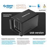 4-bay 10Gb External Hard Drive Enclosure (DAS), Plug and Play, Supports SATA Hard Drives, D4-USB-10G
