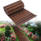 Boardwalk Pathway Pavers for Outsi 8.2 Ft Wooden Garden Pathway - Weather Resistant Carbonized Pine Roll Out Decorative Walkway