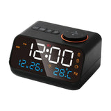 Multi-function Alarm Clock with FM Radio Rechargeable LED Digital Clock with Temperature and Humidity Display Voice Activated