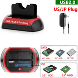 USB to 2.5/3.5" SATA IDE Hard Drive HDD SSD Reader Docking Station Dual Bay External Disk Box