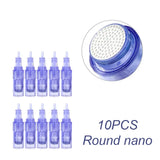 10pcs Hydra Needle Derma Stamp 9/12/24/36/42 Pin 3d 5d Nano Facial Meso Injector Pen Microneedle Cartridge With Syringe Tube