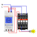16A 30A Relay AC85-265V 24Hrs Digital Analogue Din Module Time Switch Backlight Large LCD Display Industrial Timers Controller