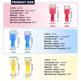 100Pcs Nylon Spade Quick Disconnect Connectors Kit,Electrical Insulated Terminals,Male and Female Wire Crimp Terminal 22-10 AWG