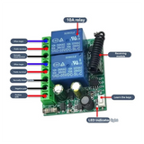 433Mhz Wireless Remote Control Switch AC 85-256V Relay 2 Channels Receiver Module For Garage Doors, Curtains, Lighting