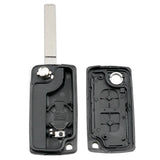2 Buttons Flip Folding Key Case Replacement Remote Key Fob Case Blank Shell for Peugeot 207 307