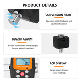 ENC-200 Digital Display Torque Meter Wrench Torque Tester 1/2'' Drive Includes Adapters for 3/8'' and 1/4'' Sound Light Alarm