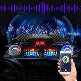 1600W Peak Power HiFi Sound Amplifier FM Radio USB Bluetooth-Compatible Karaoke Player Remote Control 4 Channel HiFi Stereo AMP
