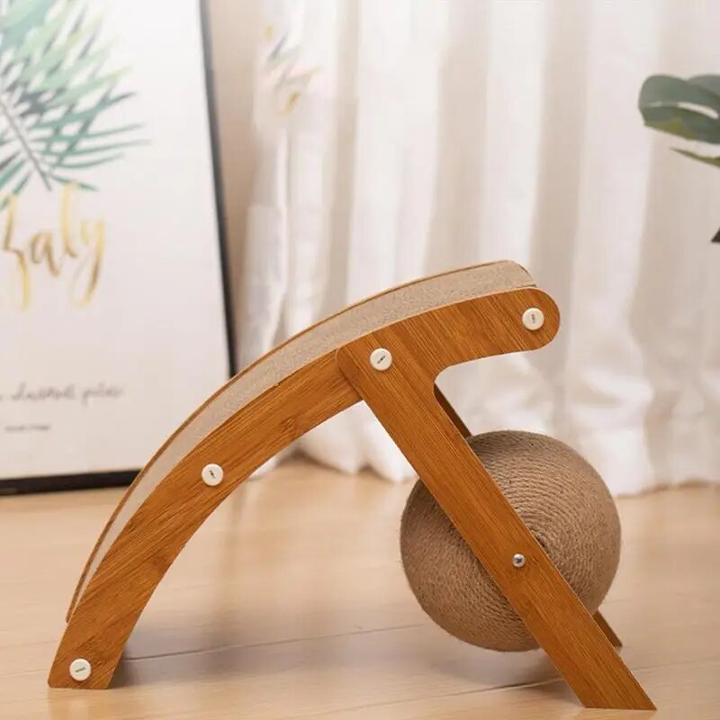 Scratching Ramp For Indoor Cats Ball Attached Scratcher For Cats Decorative Cat Furniture For Study Room Kitten's Nest Living
