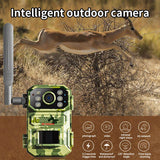 4G Solar Powered Game Trail Camera Photo Traps with Cloud Storage 5W 7800mAH 120 Degree Wide Angle for Wildlife Security