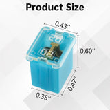 60Pcs Jcase fuse Low Profile Box Shaped Mini Fuse 20A 25A 30A 40A 50A 60A Fuse Assortment Kit for Ford,Nissan,Toyota Trucks