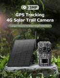4G GPS Solar Powered Hunting Trail Camera Photo Trap with 125 Degree Wide Detection Angle 940nm Invisible LEDs 0.1s Trigger Time