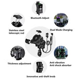 Motorcycle Phone Mount with 15W Wireless Charger & USB C 36W Fast Charging Port, Motorbike Mobile Stand for 5.4-7.2" Phone