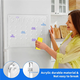 E-Easy To Use-1 Set Acrylic Dry Erase Board Dry Erase Board Calendar For Fridge, 16X12 Inches Clear Dry Erase Calendar Includes