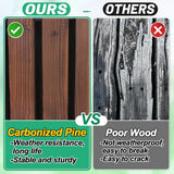 Boardwalk Pathway Pavers for Outsi 8.2 Ft Wooden Garden Pathway - Weather Resistant Carbonized Pine Roll Out Decorative Walkway