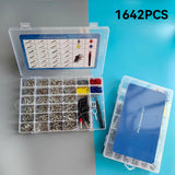 1642Pcs Automotive Connector Pins Kit, Car Electrical Male&Female Wire Pins,Non Insulated Wire Pin Connectors kit,Terminal Pin