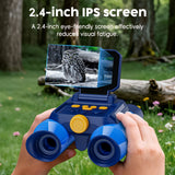 10x Zoom HD Digital Telescope with Night Vision 2.4" IPS Screen Children Adventures Binoculars Outdoor Exploration Gear for Kids