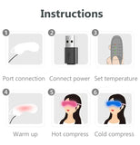 USB Heating Eye Mask Hot Mask for Dry Eyes Relief Chalazion Treatment Chinese Herbal Moxa Therapy Silk Velvet Eye Warm Bag