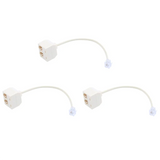 3X RJ 11 6P 4 C Connector 2 X Jack Port M / F Splitter Phone Adapter Cable Beige