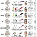 Crimping Tool Kit with Bag, 6 Interchangeable Dies, Adjustable Crimping Range, Multifunction Crimper Pliers for Various Crimp