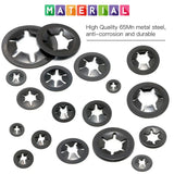 280Pcs Internal Tooth Push On Locking Washers Speed Clips Star Nut Locking Fasteners Assortment Kit M3 M4 M5 M6 M8 M10 M12