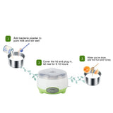 Compact Stainless Steel Yogurt Maker Machine Green 15W Easy to Use DIY Kitchen Appliance for Homemade Yogurt