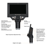 5.5 Inch Digital Microscope 10MP 1000X Magnification LCD Display 8 LED Light SD Card Storage Electronic Microscopio for Repair
