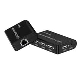 Real 4 Port USB 2.0 Network Extender Via RJ45 Cat5e Cat6 Ethernet Cable 100m for Webcam Camera Mouse Keyboard Printer Scanner