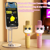 Children's Multifunctional Microphone Colorful Light Effect Cartoon Cute Pet Bluetooth Connection TF Card Mode Voice Changing