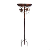 New Heavy Duty Metal Construction Double Use Outdoor Bird Bath And Feeder With Lawn Spikes Installation for Climbing Plant