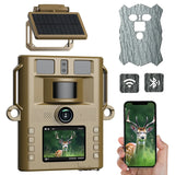 4K 46MP WIFI Solar Powered Wildlife Hunting Trail Camera Photo Traps with 8MP Sensor 5000mAh Lithium Battery App Control