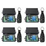 4X Dc 12V 10A 1Ch Wireless Remote Control Switch System Receiver Transmitter 2 Buttons Waterproof Remote 433Mhz