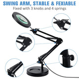 10X Real Glass Magnifier Table Lamp and Clip-On LED Illuminated Magnifier for Soldering Iron Repair Read Crafts Close-Up Work