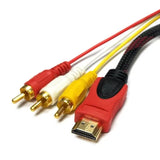1.5M 5FT HDMI-Compatible Av Male To 3 RCA Conversion TV Set-Box DV DVD Audio Video Cable to 3rca Digital Wire Converter Adapter
