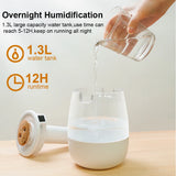 Air Humidifier 1.3L Large Capacity Humidifier USB Double Spray Port Aroma Humidifier Home Essential Oil Diffuser with NightLight