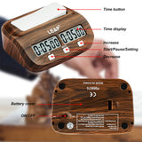 LEAP Chess Clock Digital Chess Timer with Delay and Professional for Board Games Timer Wood Grain Color, Model PQ9907S,
