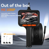 Endoscope Camera Snake Camera 1080P HD 8 Adjustable LED Lights 4.3" Display Semi-Rigid