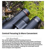 Shuntu P1250 Alloy Metal Tactical ED Telescope 12X50 Outdoor Waterproof Durable Bird Watching Binoculars for Hunting Camping