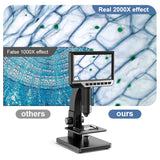G2000 7 Inch IPS 1080P Digital Biological Microscope Magnifier 2000X 12MP Video Microscope Camera for Electronics Soldering