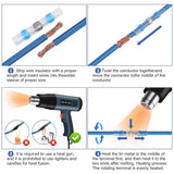 50/100PCS Heat Shrink Solder Seal Wire Connectors Tube Terminals Butt Connectors Terminals Solder Sleeve Wire Splice Connector