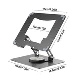 360 Degree Rotation Notebook Computer Stand Adjustable Foldable Tablet Holder Aluminum Alloy Multi-Functional
