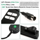 Electric Sofa Remote Replacement, 5 Pin 4 Button Power Recliner Remote Replacement for OKIN LIMOSS Pride Golden Berkline LZB