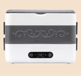 2.4L Double-layer Heated Lunch Box 220V Electric Heating Insulated Lunch Box 304 Stainless Steel Inner Pot Lunch Heater