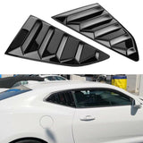 Glossy Black Side Window Louvers Air Vent Cover for Chevy Camaro 2016-2020 Coupe 2-Door ABS Plastic Rear Quarter Window Shade