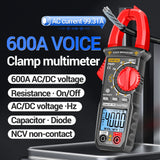 ANENG PN201 Digital Clamp Meter DC/AC 600A Current 4000 Counts Multimeter Ammeter Voltage Hz Capacitance NCV Ohm Tester 2025 New